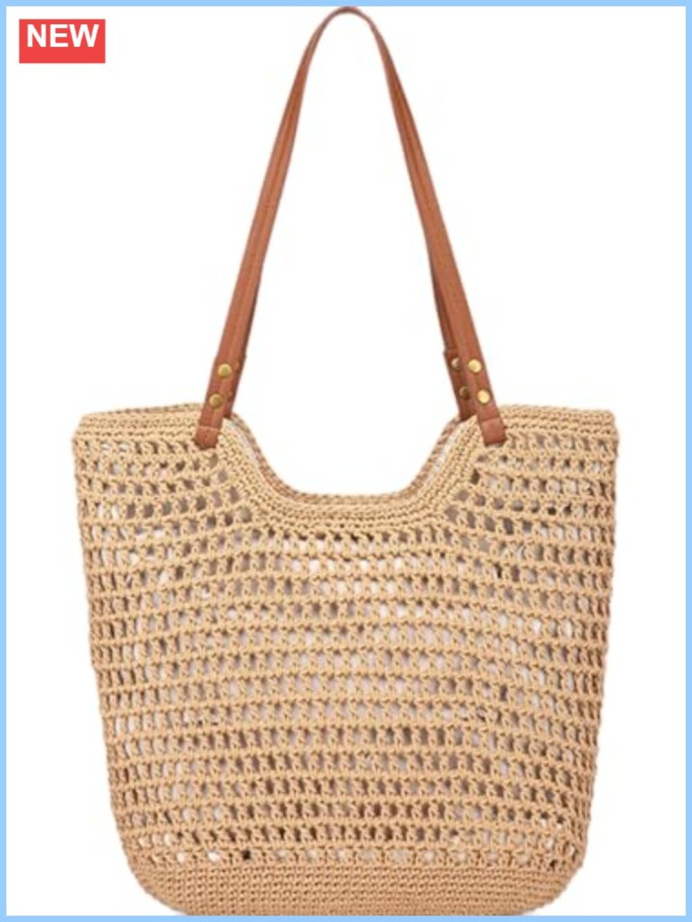 Woven Fabric Tote Bag Multipurpose Shoulder Handbag Lightweight Crossbody Hobo